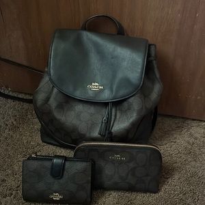 I’m selling this coach backpack with matching wallet and makeup bag.